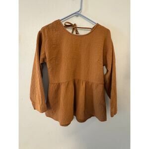 Madewell Toffee Peplum Open-back top women's XS NWT